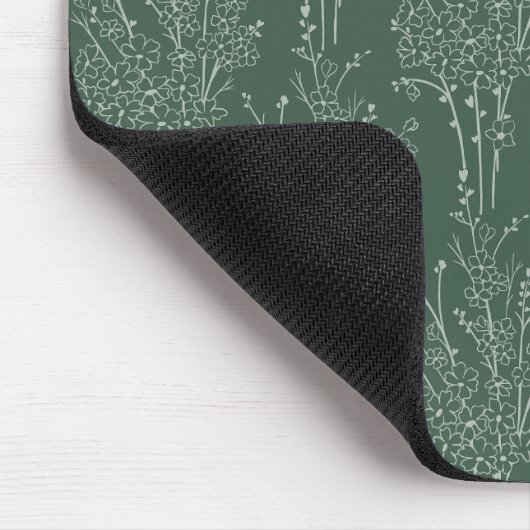 Tossed Floral Silhouette Botanical | Deep Forest Mousepad (Ecke)