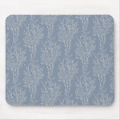 Tossed Floral Silhouette Botanical | Faded Blue Mousepad (Vorne)