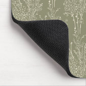 Tossed Floral Silhouette Botanical | Muted Khaki Mousepad (Ecke)