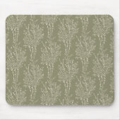 Tossed Floral Silhouette Botanical | Muted Khaki Mousepad (Vorne)