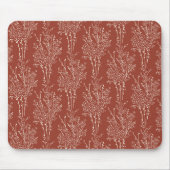 Tossed Floral Silhouette Botanical | Rust Red Mousepad (Vorne)