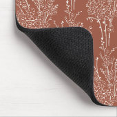 Tossed Floral Silhouette Botanical | Rusty Sienna Mousepad (Ecke)