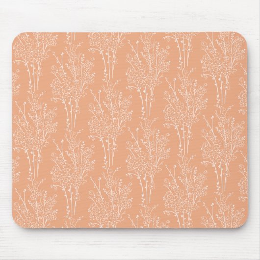 Tossed Floral Silhouette Botanical | Soft Apricot Mousepad (Vorne)