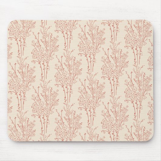 Tossed Floral Silhouette Botanical | Warm Sand Mousepad (Vorne)