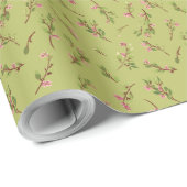 Tossed Floral Wildblumen auf Chartreuse Green Geschenkpapier (Rolleneckpunkt)