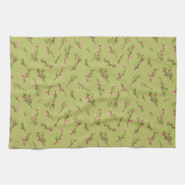 Tossed Floral Wildblumen auf Chartreuse Green Geschirrtuch