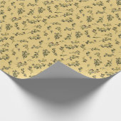 Tossed Floral Wildblumen auf Jonquil Yellow Geschenkpapier (Ecke)