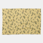 Tossed Floral Wildblumen auf Jonquil Yellow Geschirrtuch (Horizontal)