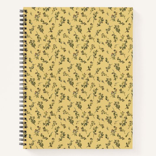 Tossed Floral Wildblumen auf Jonquil Yellow Notizblock (Vorderseite)