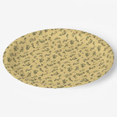 Tossed Floral Wildblumen auf Jonquil Yellow Pappteller (Schrägansicht)