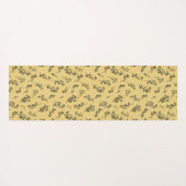 Tossed Floral Wildblumen auf Jonquil Yellow Yogamatte (Rückseite (Horizontal))