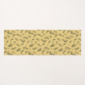 Tossed Floral Wildblumen auf Jonquil Yellow Yogamatte (Vorderseite (Horizontal))