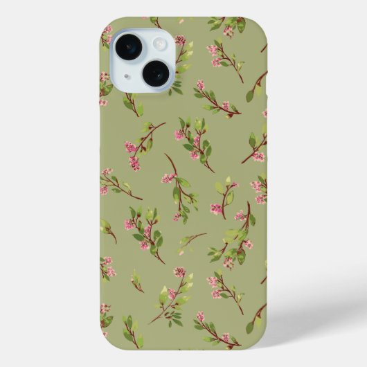 Tossed Floral Wildblumen auf Pistachio Green Case-Mate iPhone Hülle (Rückseite)