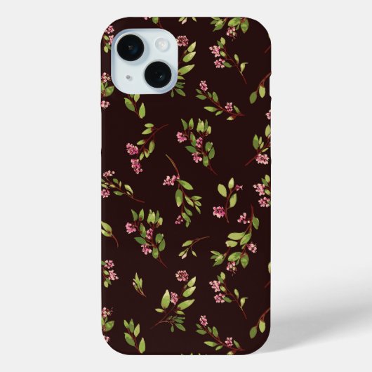 Tossed Floral Wildblumen auf Schokoladenbraun Case-Mate iPhone Hülle (Rückseite)