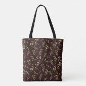 Tossed Floral Wildblumen auf Schokoladenbraun Tasche (Rückseite)