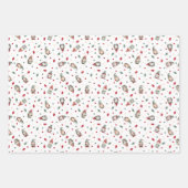 Tossed Gnomes Wrapped in Lights on White Geschenkpapier Set (Vorderseite 2)