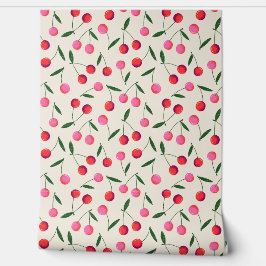 Tossed Retro Berry Kirries auf Creme - Küche Tapete