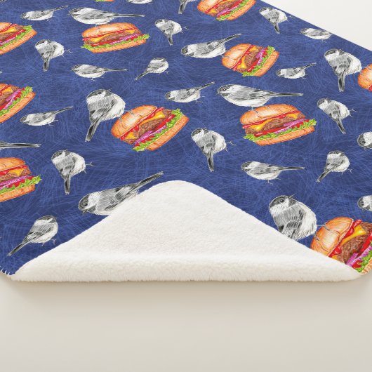 Tossed Tahoe Cheeseburger Vögel auf Deep Blue Sherpadecke (3/4)