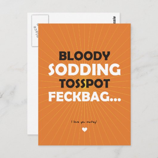 Tosspot Feckbag Postkarte (Vorne/Hinten)