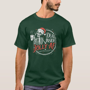 Tot aber drinnen tot Skull Santa Claus Weihnachten T-Shirt