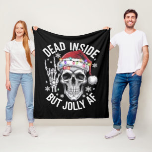 Tot innen, aber lustiges Weihnachtsgeschenk-Skelet Fleecedecke