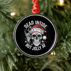 Tot innen, aber verdammt lustiges Weihnachtsgesche Ornament Aus Metall