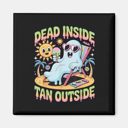 Tot innen braun außen lustiger Geist Summerween Magnet (Vorne)