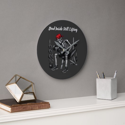 Tot innerlich tot, hebt immer noch Gewichte Große Wanduhr (Büro)