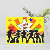 total 80er Jahre Retro-Party Einladung (Stehend Vorderseite)
