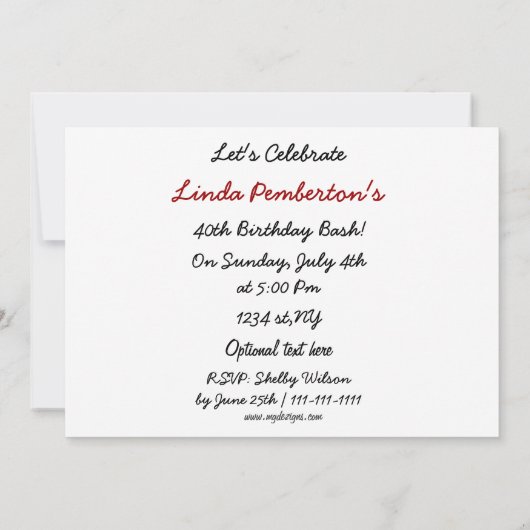 total 80er Jahre Retro-Party Einladung (Rückseite)