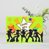 total 80er Jahre Retro-Party Einladung (Stehend Vorderseite)