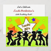 total 80er Jahre Retro-Party Einladung (Vorne/Hinten)