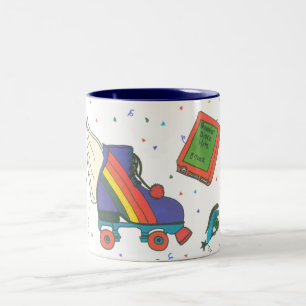 Total Achtzigerjahre Ikonen Rollerskate Zweifarbige Tasse