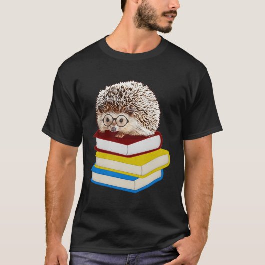 Total Adorable Igel Book Nerd T-Shirt (Vorderseite)