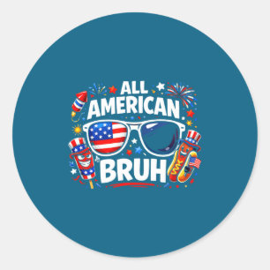 Total amerikanischer Bruh lustiger Patriotismus Runder Aufkleber