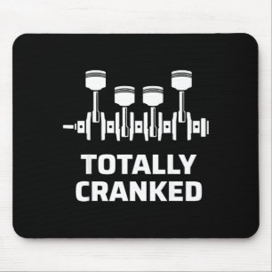 Total aufgedreht lustiger Mechaniker Auto Motor Hu Mousepad