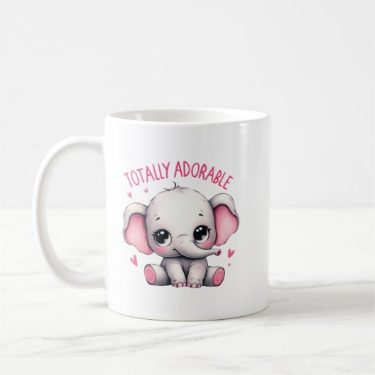 Total bezaubernder Elefant, süße Kunst Kaffeetasse (Links)