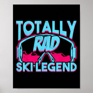 Total coole Ski-Legende Retro Vintage 80er 90er Sk Poster
