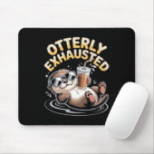 Total erschöpfter lustiger Seeotter mit Eiskaffee Mousepad (Mit Mouse)