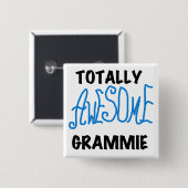 Total fantastische Grammie blaue T - Button (Vorne & Hinten)