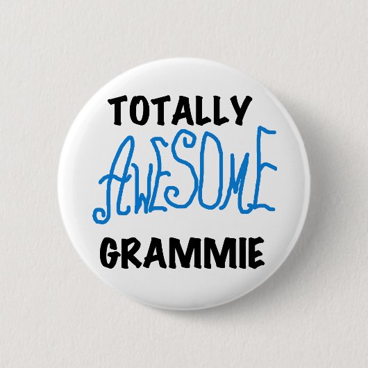 Total fantastische Grammie blaue T - Button (Vorderseite)