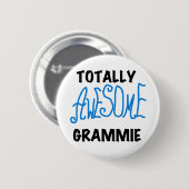 Total fantastische Grammie blaue T - Button (Vorne & Hinten)