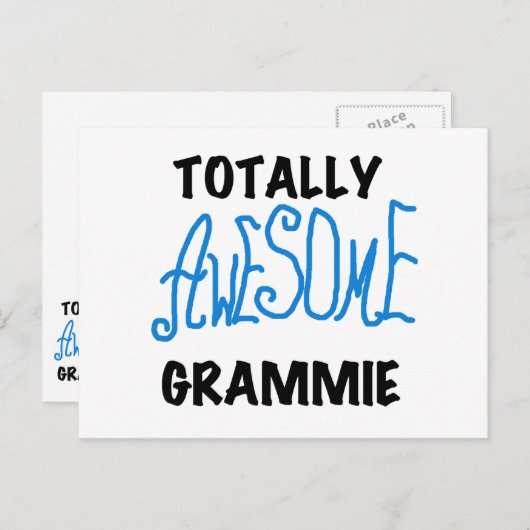 Total fantastische Grammie blaue T - Postkarte (Vorne/Hinten)