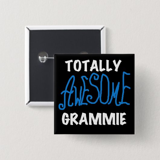 Total fantastische Grammie blaue T-Shirts Button (Vorne & Hinten)