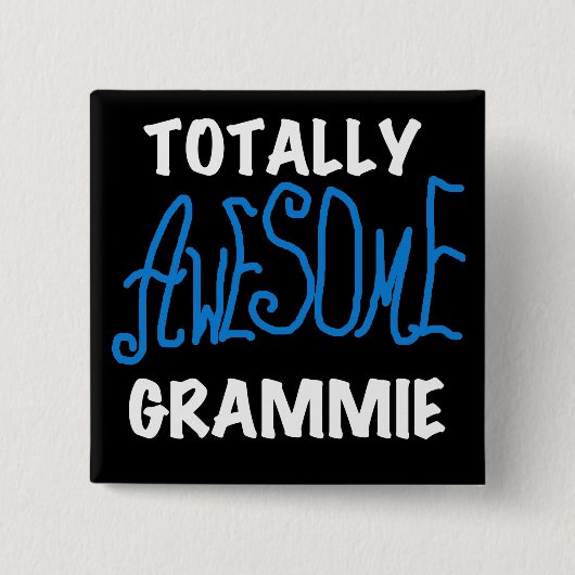 Total fantastische Grammie blaue T-Shirts Button (Vorderseite)