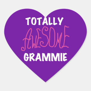 Total fantastische Grammie rosa T - Herz-Aufkleber