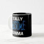 Total fantastische Granma blaue T - Shirts und Zweifarbige Tasse (Vorderseite Links)