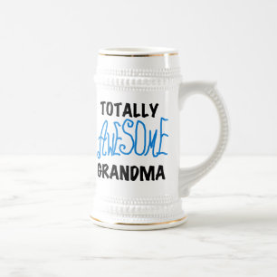 Total fantastische Großmutter - blaue T-Shirts und Bierglas