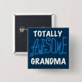 Total fantastische Großmutter-blaue T-Shirts und Button (Vorne & Hinten)