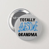 Total fantastische Großmutter - blaue T-Shirts und Button (Vorne & Hinten)
